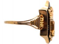 19th Century 18ct Gold & Onyx Ring with Coronet & Two Keys