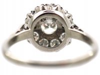 18ct White Gold, Diamond Cluster Ring with Round & Baguette Diamonds