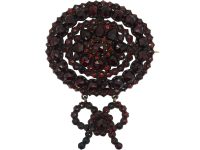 19th Century Bohemian Garnet Bow Brooch