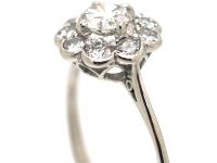 Edwardian Platinum, Diamond Daisy Cluster Ring