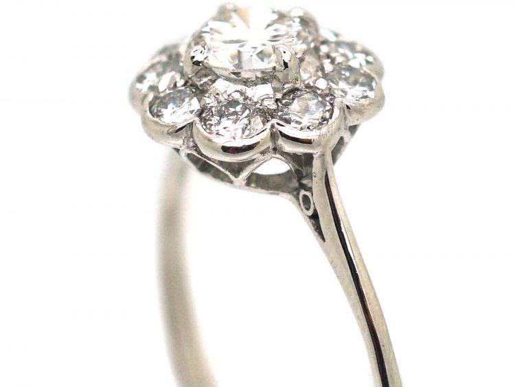 Edwardian Platinum, Diamond Daisy Cluster Ring