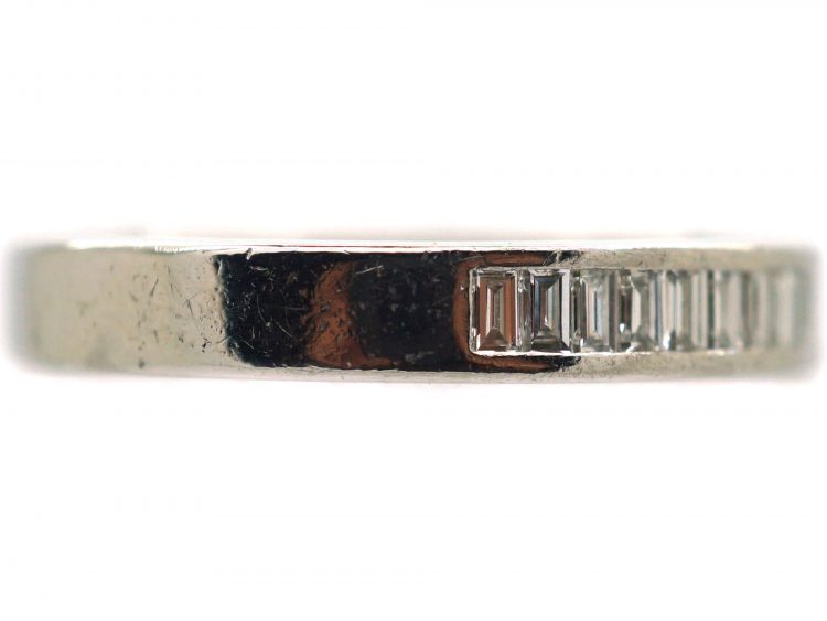 18ct White Gold & Baguette Diamond Half Eternity Ring