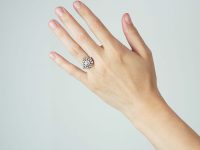 Edwardian 18ct Gold & Platinum, Diamond Openwork Cluster Ring