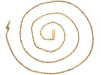 Edwardian 9ct Gold Trace Link Chain with Barrel Clasp