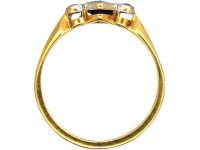Art Deco 18ct Gold & Platinum, Sapphire & Diamond Ring