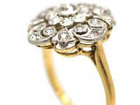 Edwardian 18ct Gold & Platinum, Diamond Openwork Cluster Ring