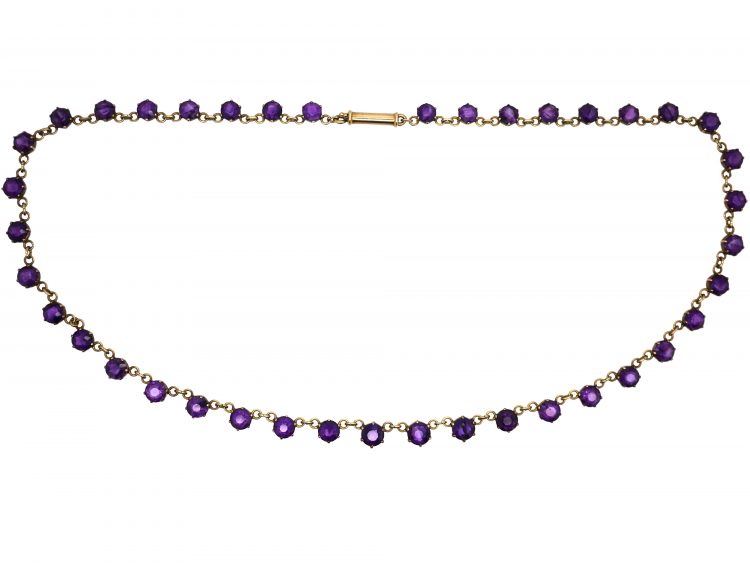Edwardian 9ct Gold & Amethyst Necklace