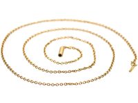 Edwardian 9ct Gold Trace Link Chain with Barrel Clasp