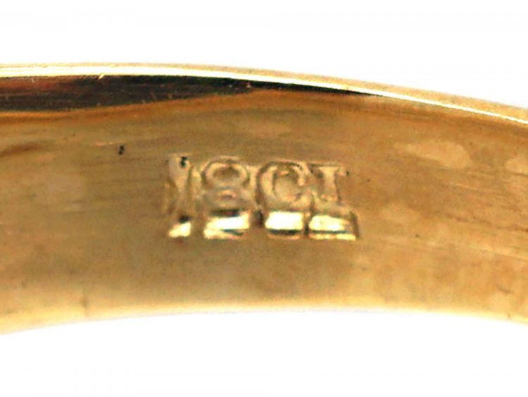 Victorian 18ct Gold & Diamond Solitaire Gypsy Ring