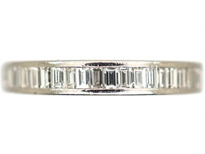 18ct White Gold & Baguette Diamond Half Eternity Ring