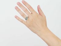 Edwardian 18ct Gold & Platinum, Aquamarine & Diamond Ring