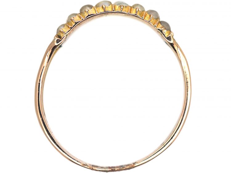 Regency 9ct Gold & Natural Split Pearl Two Row Ring