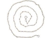 Edwardian Platinum & Natural Pearls Chain