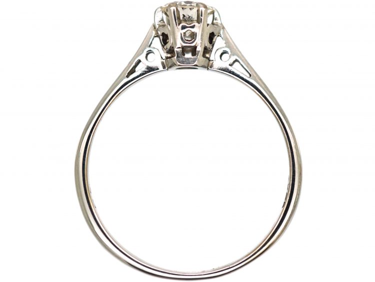 Art Deco 18ct White Gold Diamond Solitaire Ring