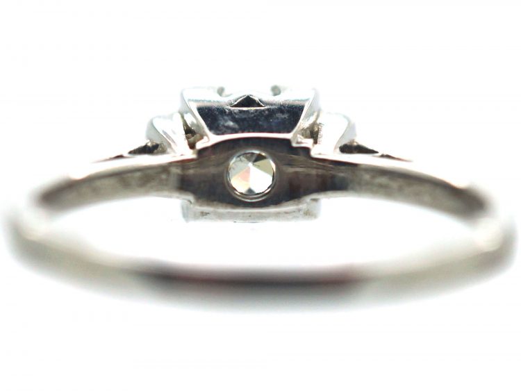 Art Deco Platinum, Diamond Solitaire Ring
