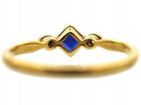 Art Deco 18ct Gold & Platinum, Sapphire & Diamond Ring