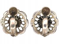 Silver & Marcasite Clip On Earrings