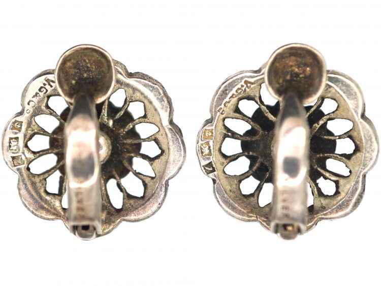 Silver & Marcasite Clip On Earrings