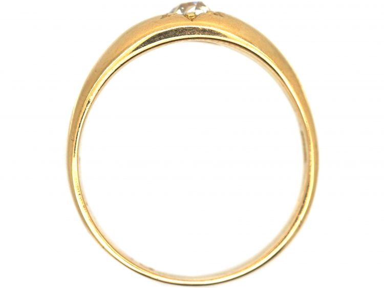 Victorian 18ct Gold & Diamond Solitaire Gypsy Ring