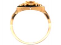 19th Century 18ct Gold & Onyx Ring with Coronet & Two Keys