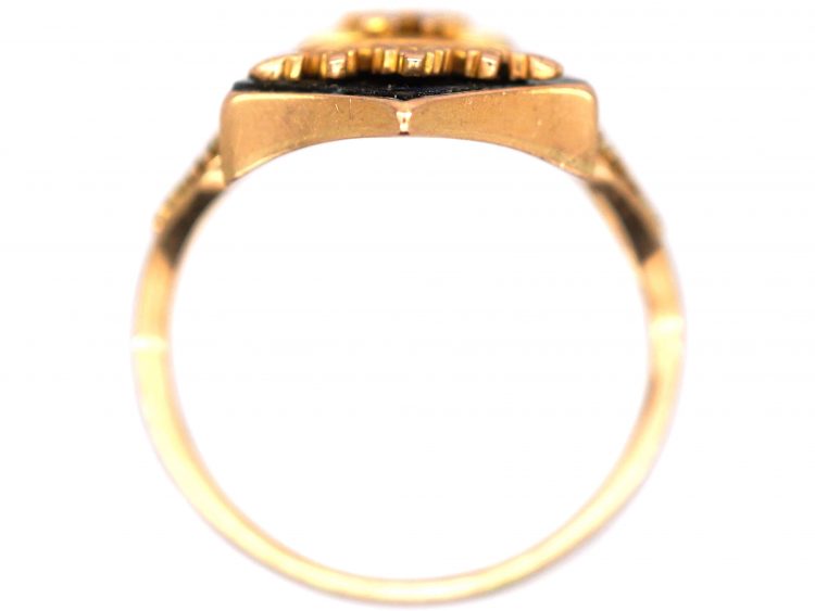 19th Century 18ct Gold & Onyx Ring with Coronet & Two Keys