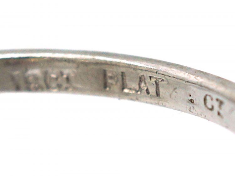 Art Deco 18ct White Gold & Platinum, Large Three Stone Diamond Ring