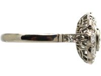 Art Deco Platinum & Diamond Daisy Cluster Ring