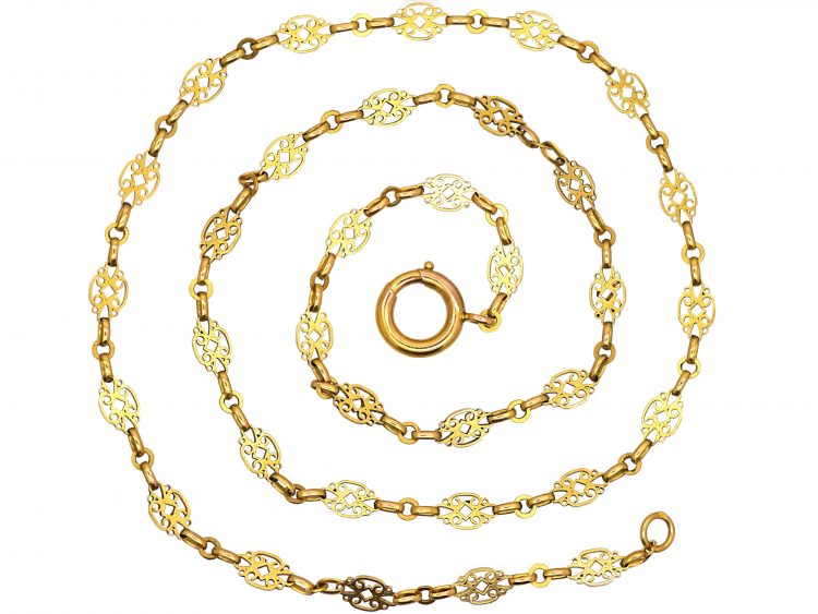 French Belle Epoque 18ct Gold Ornate Chain