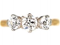 Art Deco 18ct Gold Three Stone Diamond Ring
