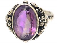 Silver & Amethyst Arts & Crafts Ring Attributed to Bernard Instone
