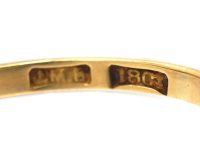 Edwardian 18ct Gold Two Stone Diamond Crossover Ring