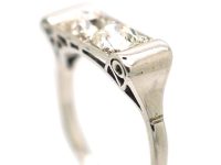 Art Deco 18ct White Gold, Two Stone Diamond Ring