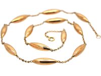 Edwardian 9ct Gold Chain with Twelve Lozenges