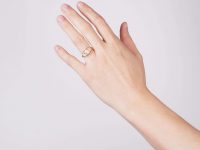 Edwardian 18ct Gold Three Stone Opal & Diamond Ring