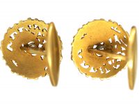 French Art Nouveau 18ct Gold & Diamond Griffin Cufflinks