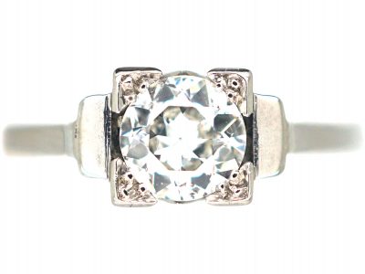 Art Deco Platinum, Diamond Solitaire Ring