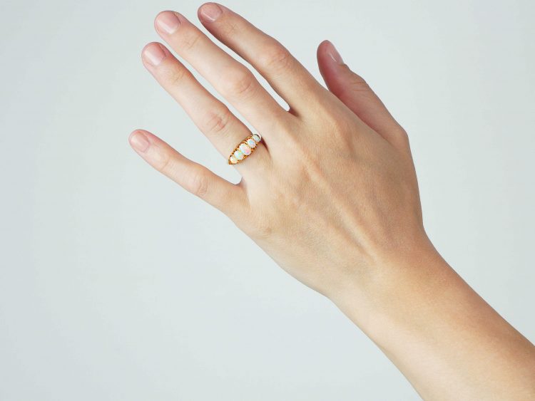 Edwardian 18ct Gold Five Stone Opal Ring