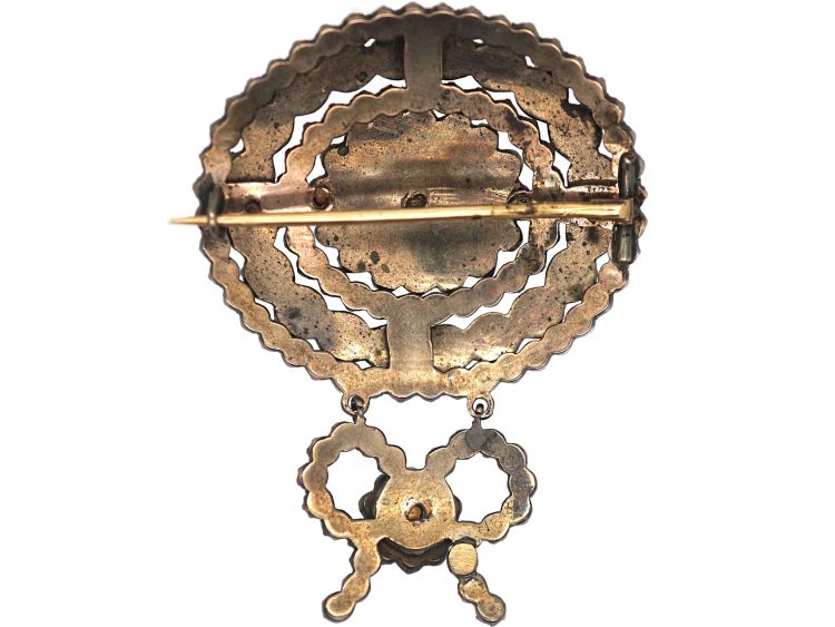 19th Century Bohemian Garnet Bow Brooch