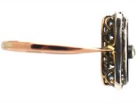 Art Deco 9ct Gold & Silver, Onyx & Paste Ring