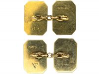Art Deco 9ct Gold Zig Zag Design Cufflinks