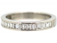 18ct White Gold & Baguette Diamond Half Eternity Ring