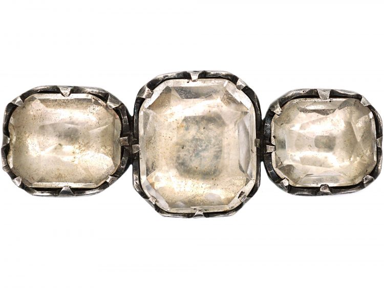 Victorian Silver & Rock Crystal Brooch