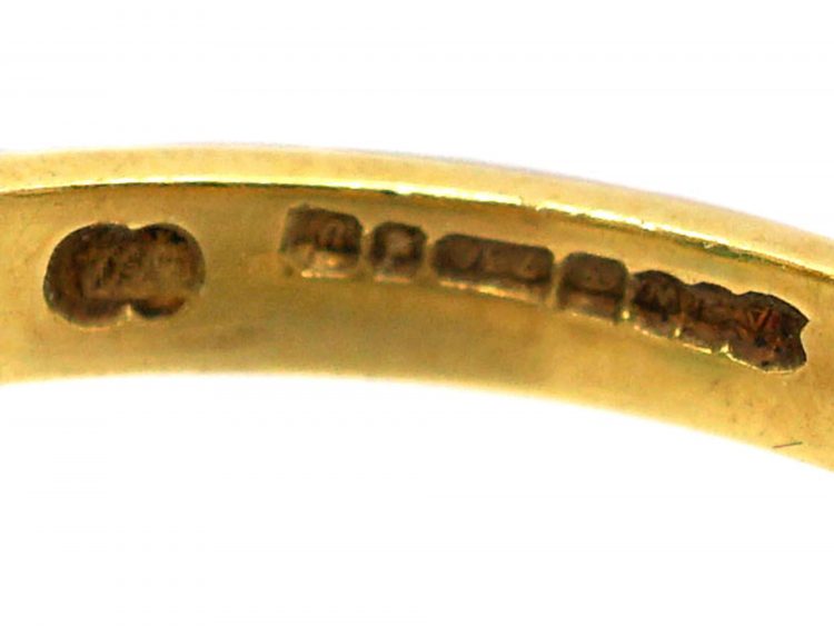 18ct Gold Three Stone Emerald & Diamond Ring