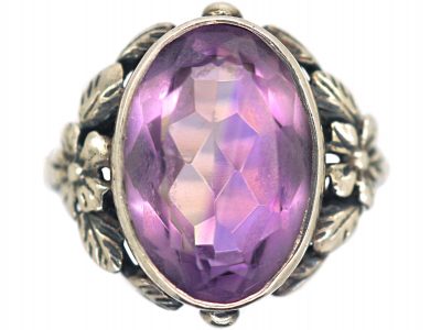 Silver & Amethyst Arts & Crafts Ring Attributed to Bernard Instone