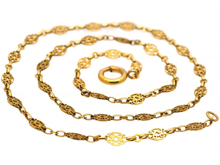 French Belle Epoque 18ct Gold Ornate Chain