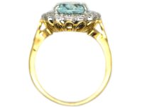 18ct Gold, Aquamarine & Diamond Cluster Ring