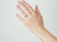 Art Deco 18ct & Platinum, Emerald & Diamond Square Shaped Ring