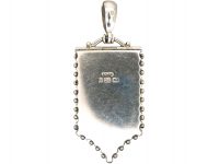 Victorian Silver & Gold Overlay Shield Shaped Locket Engraved with Flowers