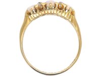 Victorian 18ct Gold, Three Stone Opal & Diamond Ring