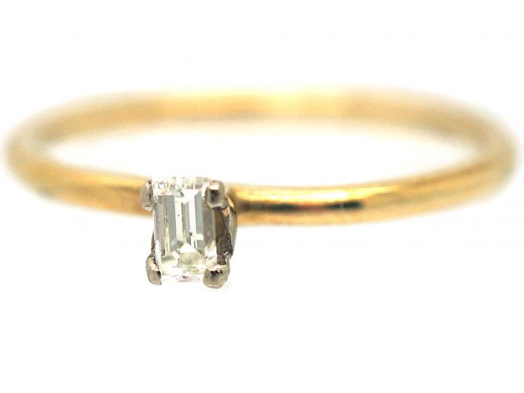 18ct Gold & Diamond Baguette Ring